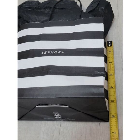 🖤🤍 SEPHORA Empty Black White Striped Paper Shopping Gift Bag with Tissues - Picture 4 of 9